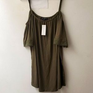 Olive green spaghetti string  Blouse